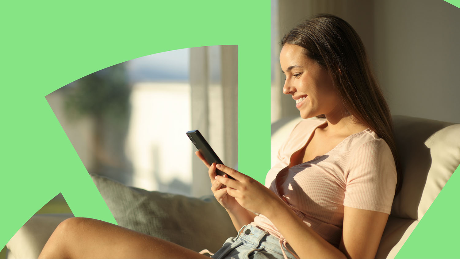 Nexana customer using phone